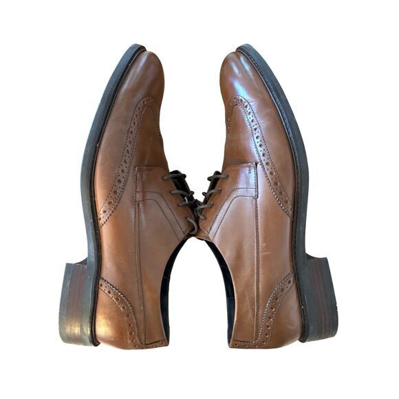 Cole Haan Grand Series Leather Wingtip Derby Brown British Dress Shoes 11.5 M - Picture 8 of 11